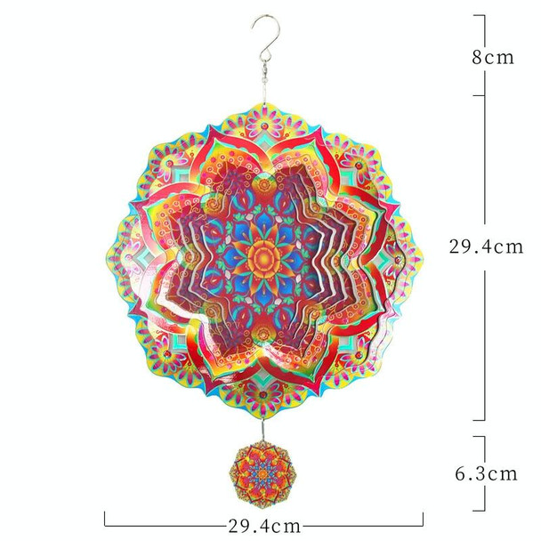 3D Rotating Wind Spinner Garden Spiral Stainless Steel Wind Chime Pendant For Home(Red)