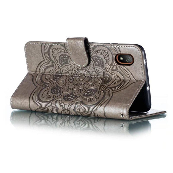 For Sony Xperia Ace III Sun Mandala Embossing Pattern Phone Leather Case(Grey)