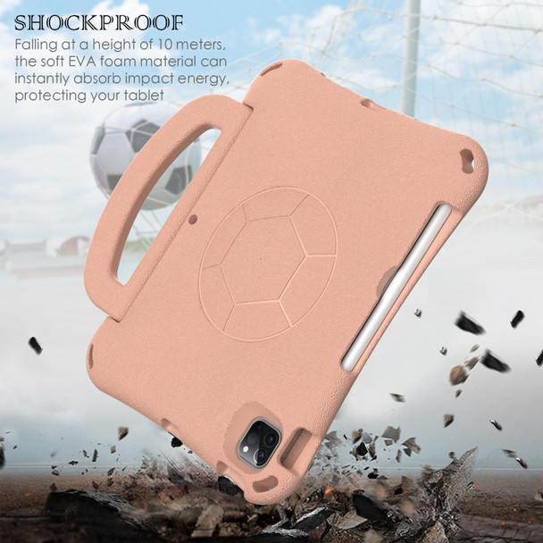 For iPad Pro 11 2018/2020/2021/2022 Handle Football Shaped EVA Shockproof Tablet Case(Light Pink)