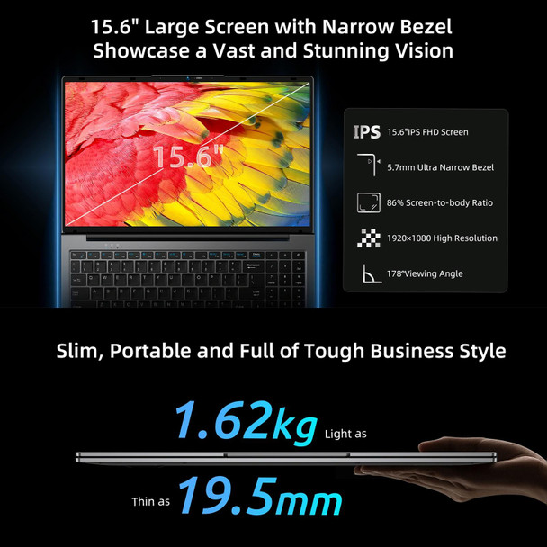 BMAX X15 Pro Notebook PC, 16GB+512GB , 15.6 inch Windows 11 Intel Alder Lake N59(EU Plug)