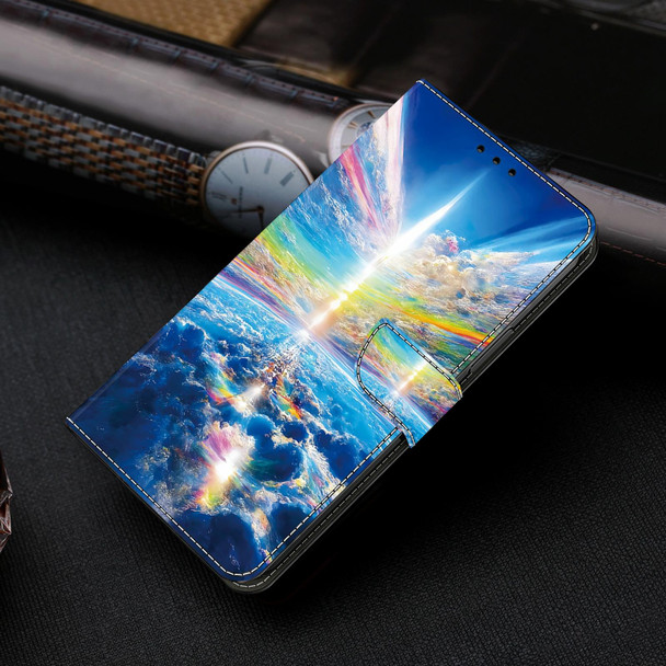 For Google Pixel 7a Crystal Painted Leather Phone case(Colorful Sky)