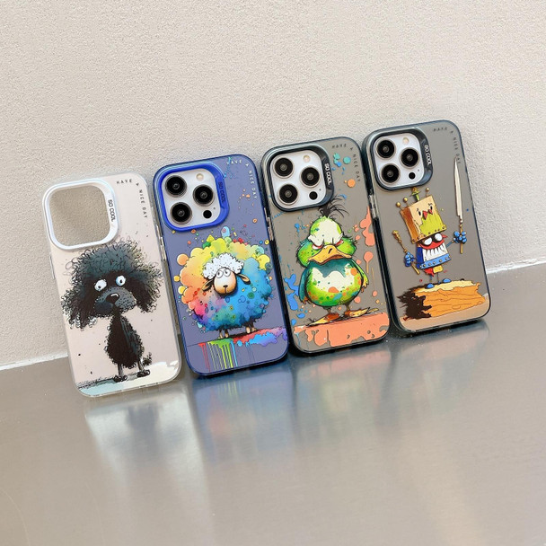 For iPhone 12 Pro Max Animal Pattern Oil Painting Series PC + TPU Phone Case(Colorful Cattle)