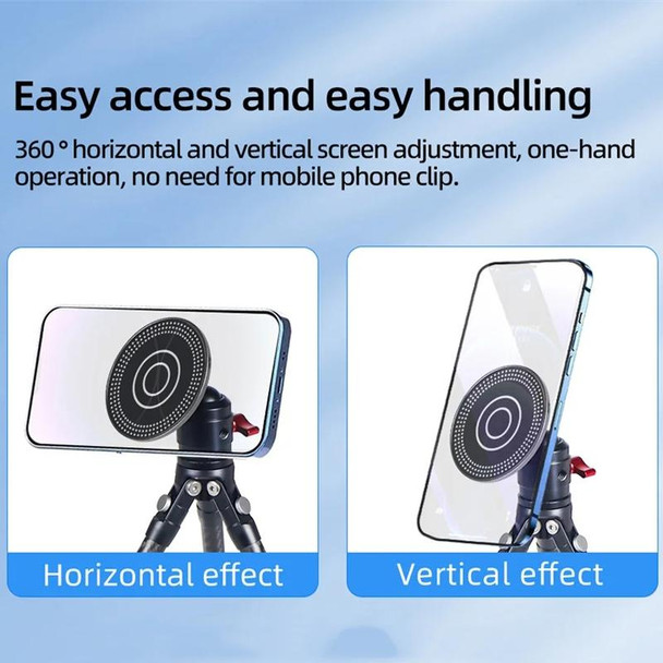 Magnetic Phone Holder with 1/4 Inch Hole for Tripod Magic Arm(Titanium Color)