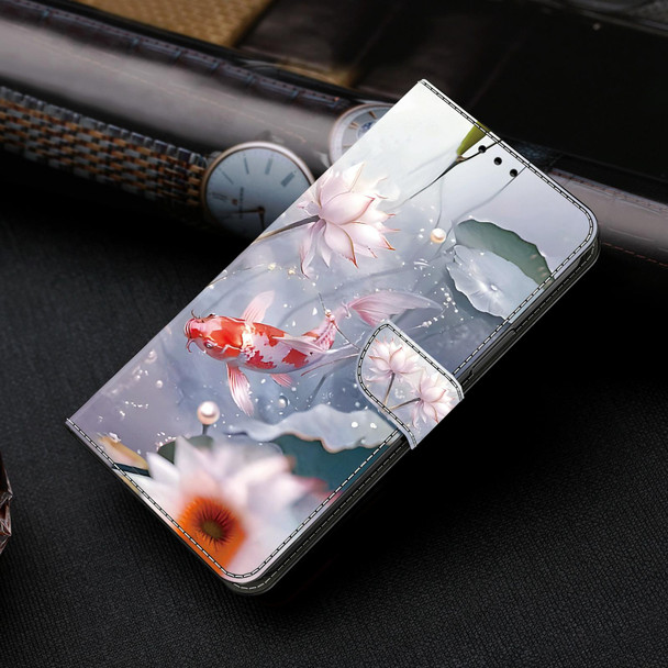 For Samsung Galaxy S22 5G Crystal Painted Leather Phone case(Koi)