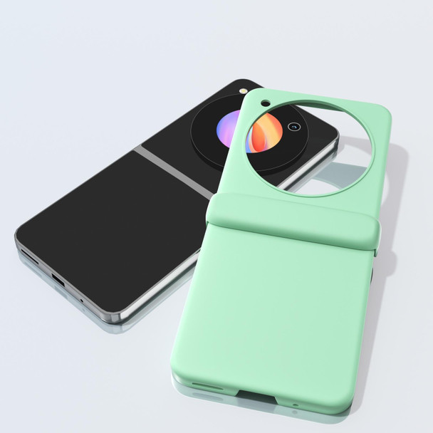 For ZTE Libero Flip 3 in 1 PC Frosted Full Coverage Phone Case with Hinge(Light Green)