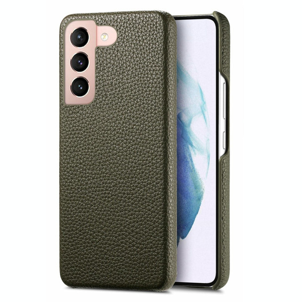 For Samsung Galaxy S21 5G Litchi Oil Edge Leather Back Phone Case(Green)