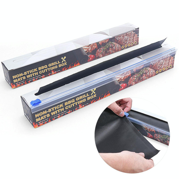 2m Non-Stick Freely Cuttable Grill Mat For Gas, Charcoal or Electric Grills