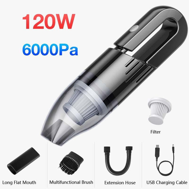 120W Car Vacuum Cleaner Car Small Mini Internal Vacuum Cleaner, Specification:Wireless, Style:Turbine Motor+Filter Element