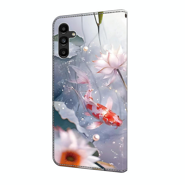 For Samsung Galaxy A25 5G Crystal Painted Leather Phone case(Koi)