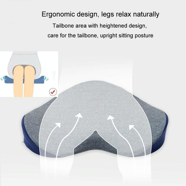 BEWALKER Memory Foam Office Seat Cushion Heart Shape Hip Chair Cushion(Navy)