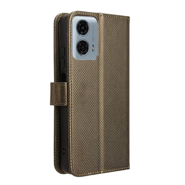 For Motorola Moto G34 5G Diamond Texture Leather Phone Case(Brown)