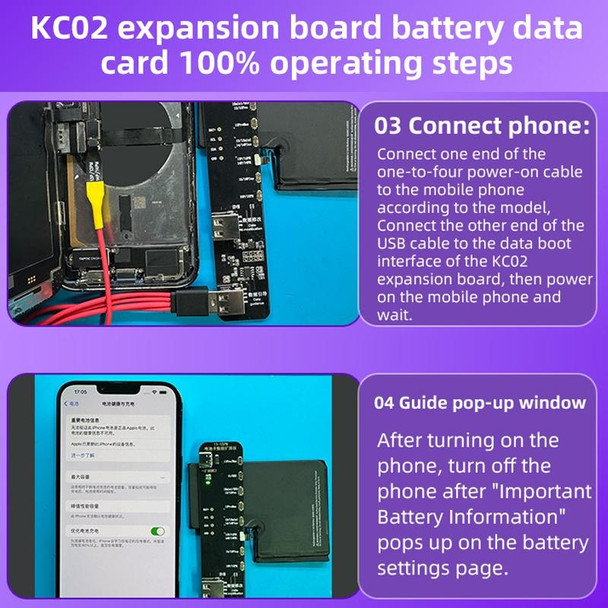 i2C KC02 Battery Data Repair Expansion Board Modifying Battery Efficiency for iPhone 11-15 Pro Max