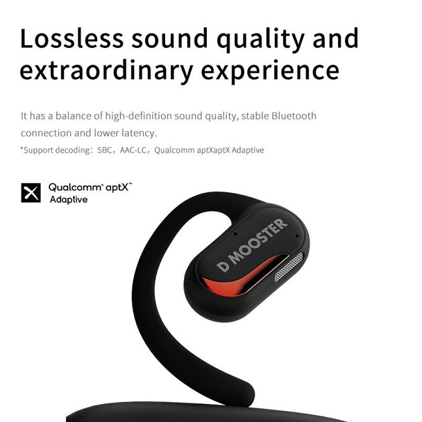 D MOOSTER D13 Pro Ear-Mounted Air Conduction Wireless Bluetooth Earphone(Grey)