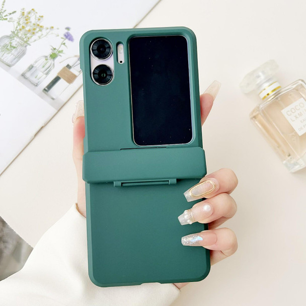 For OPPO Find N2 Flip Skin Feel PC Full Coverage Shockproof Phone Case(Dark Green)