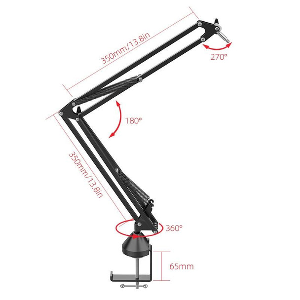 Desktop Foldable Live Condenser Microphone Gimbal Bracket