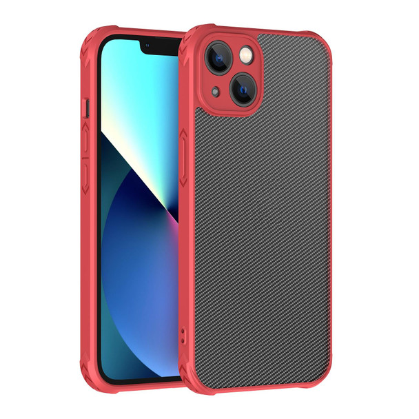 Carbon Fiber PC + TPU Case - iPhone 13 Pro(Red)