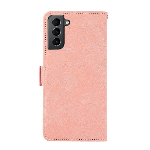 For Samsung Galaxy S21 5G ABEEL Frosted Magnetic RFID Leather Phone Case(Pink)