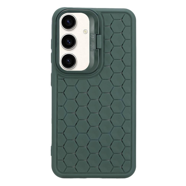 For Samsung Galaxy S23 FE 5G Honeycomb Radiating Lens Holder Magsafe Phone Case(Green)