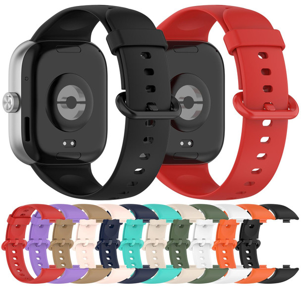 For Xiaomi  Mi Band 8 Pro Solid Color Colorful Buckle Silicone Watch Band(Dark Green)