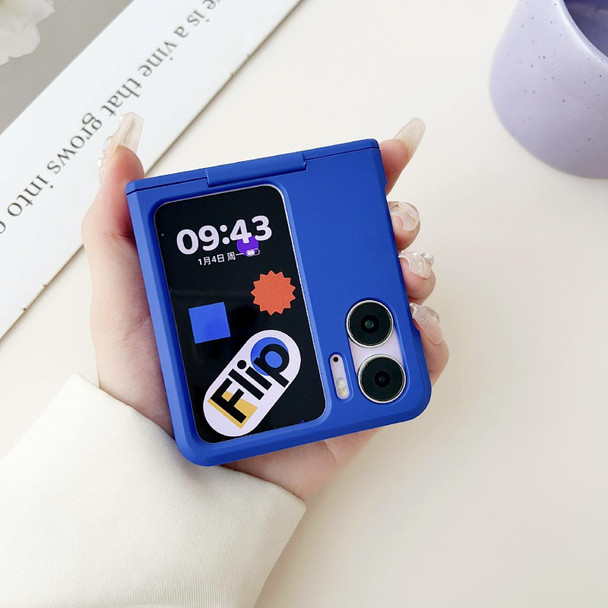 For OPPO Find N2 Flip Skin Feel PC Full Coverage Shockproof Phone Case(Dark Blue+Light Blue)