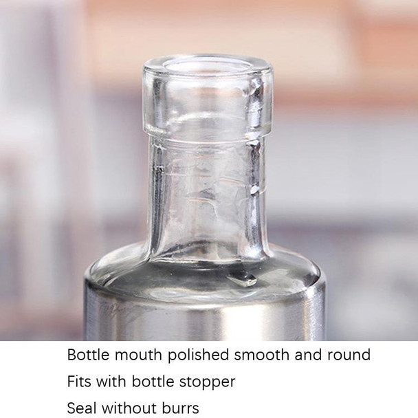 4 PCS Stainless Steel Glass Oil Bottle Kitchen Pressed Seasoning Bottle, Capacity: 200ml