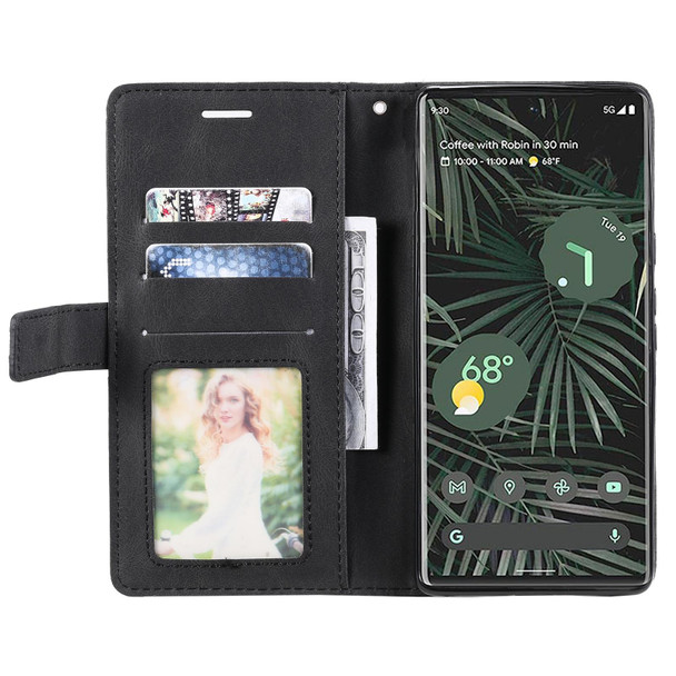 Google Pixel 6 Skin Feel Splicing Leather Phone Case(Black)