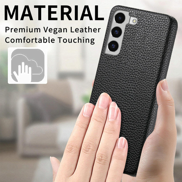 For Samsung Galaxy S22 5G Litchi Oil Edge Leather Back Phone Case(Black)