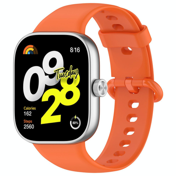 For Redmi Watch 4 Solid Color Colorful Buckle Silicone Watch Band(Orange)