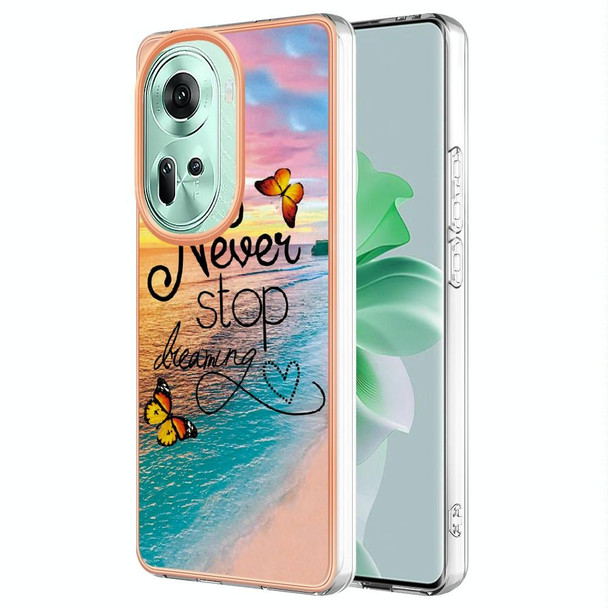 For OPPO Reno11 5G Global Electroplating IMD TPU Phone Case(Dream Butterfly)