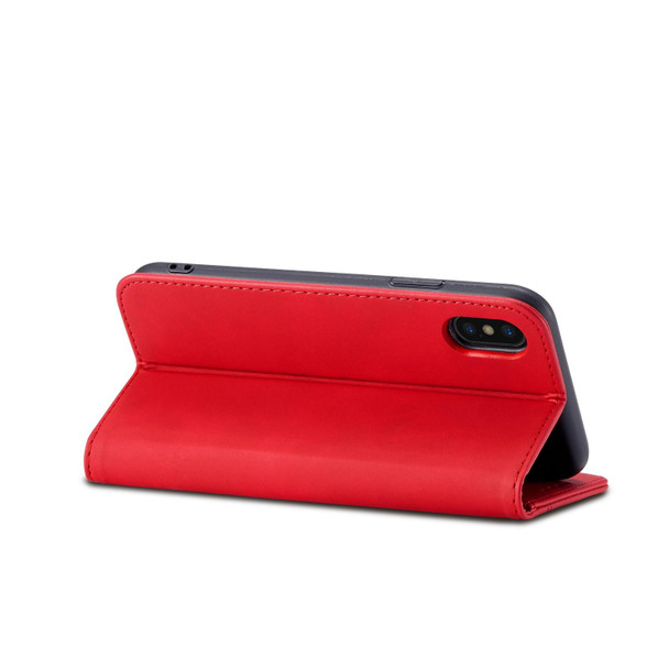 Magnetic Dual-fold Leather Case - iPhone XS / X(Red)