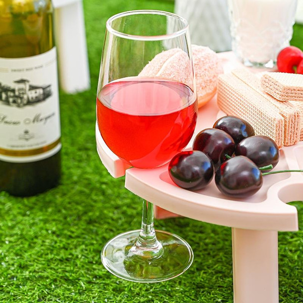 Outdoor Picnic Portable Folding Wine Table(Pink)