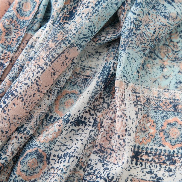 180 X 85cm  Women Cotton And Linen Scarf Retro Splicing Bohemian Printed Silk Shawl SL1909-021