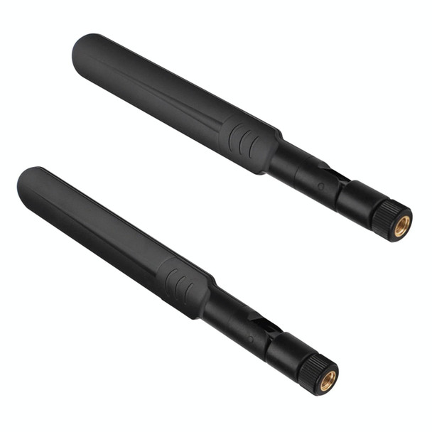 2 x 6dBi 2.4GHz 5GHz Dual Band WiFi RP-SMA Male Antenna + 2 x 35CM RP-SMA IPEX MHF4 Pigtail Cable for M.2 NGFF WiFi WLAN Card (Black)