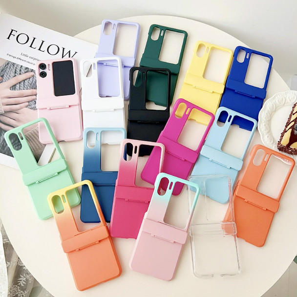 For OPPO Find N2 Flip Skin Feel PC Full Coverage Shockproof Phone Case(Pink+Light Blue)