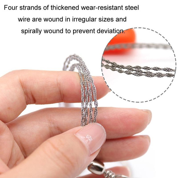 Stainless Steel Hand-pulled Wire Saw Rope Outdoor Camping Survival Equipment Saw, Color: Orange 70cm