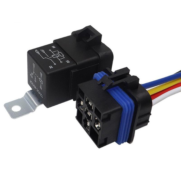 2 PCS 1040 5 Pin Waterproof Integrated Automotive Relay With Bracket, Rated voltage: 24V