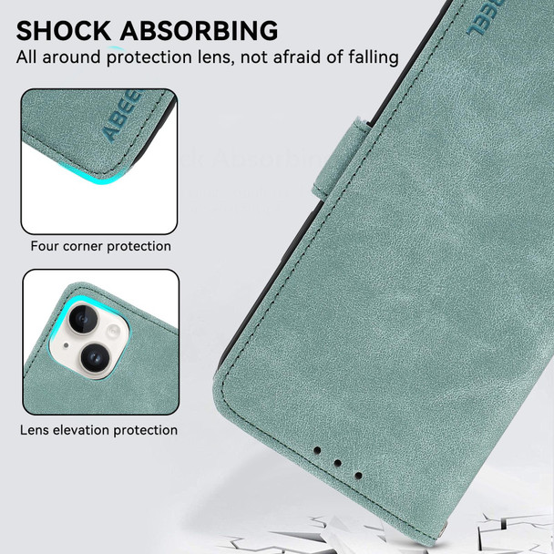 For Samsung Galaxy S23 5G ABEEL Frosted Magnetic RFID Leather Phone Case(Cyan)