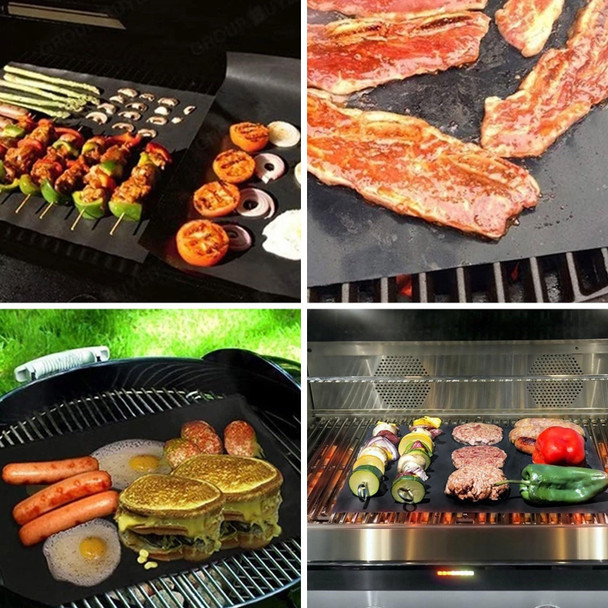 1m Non-Stick Freely Cuttable Grill Mat For Gas, Charcoal or Electric Grills