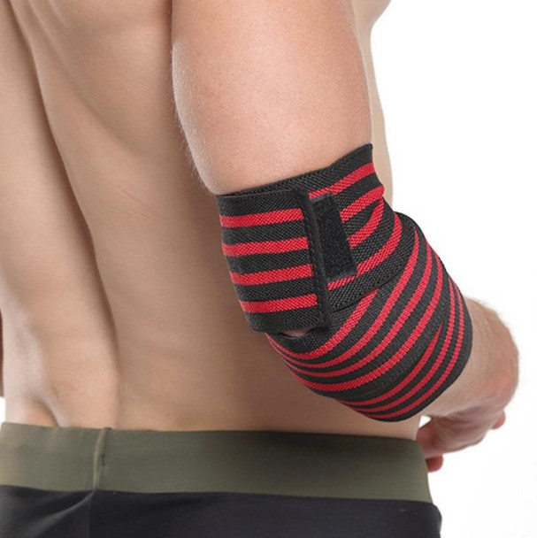 2 PCS Lengthening Exercise Wrap Bandage Elbow Pads(Four Red Stripes)