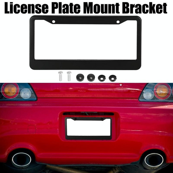 American Standard Aluminum Alloy License Plate Frame Including Accessories, Specification: Round Hole Aluminum Black