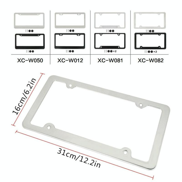 American Standard Aluminum Alloy License Plate Frame Including Accessories, Specification: 4 Holes Slotted Aluminum Black