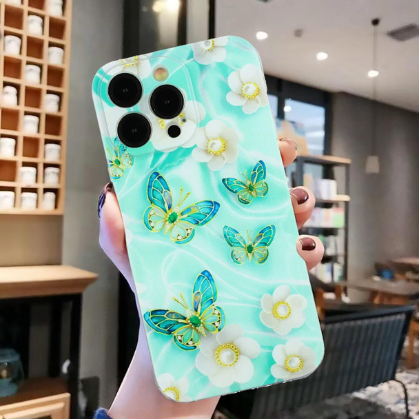 For iPhone 14 Pro Colorful Painting Pattern TPU Phone Case(Butterflies)