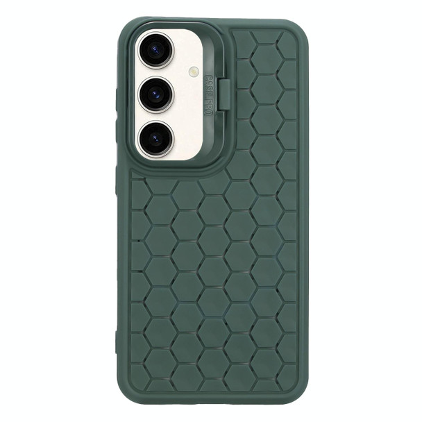For Samsung Galaxy A14 4G/5G Honeycomb Radiating Lens Holder TPU Phone Case(Green)