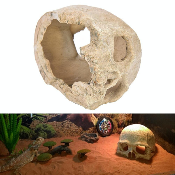 Fish Tank Aquarium Decoration Spider Lizard Snake Python Skull Breeding House Hiding Ornament(Hat Skull)