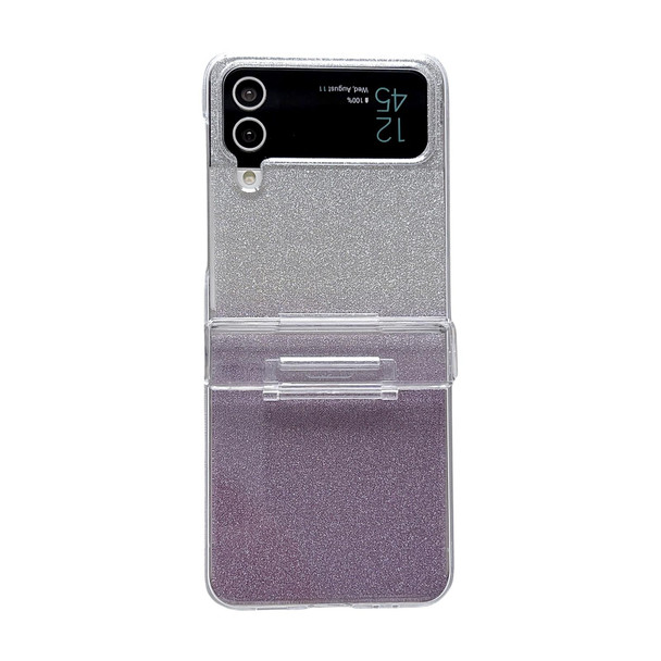 For Samsung Galaxy Z Flip4 5G Skin Feel PC Flash Paper Shockproof Phone Case(Purple Silver Gradient)