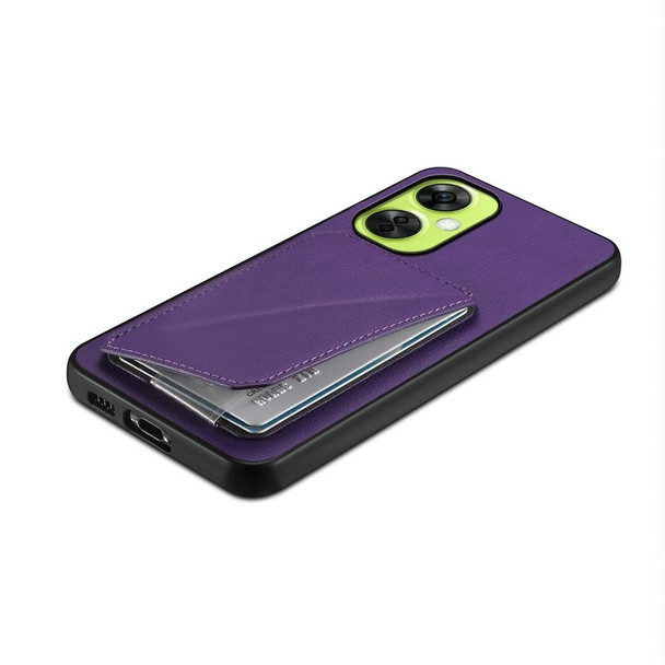 For OnePlus Nord CE 3 Lite D04 Calf Texture Dual Card Slot Holder Phone Case(Purple)