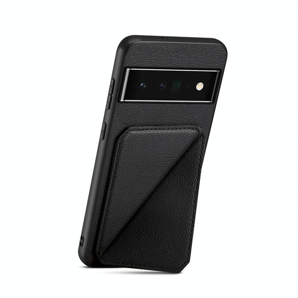 For Google Pixel 6 Pro D04 Calf Texture Dual Card Slot Holder Phone Case(Black)