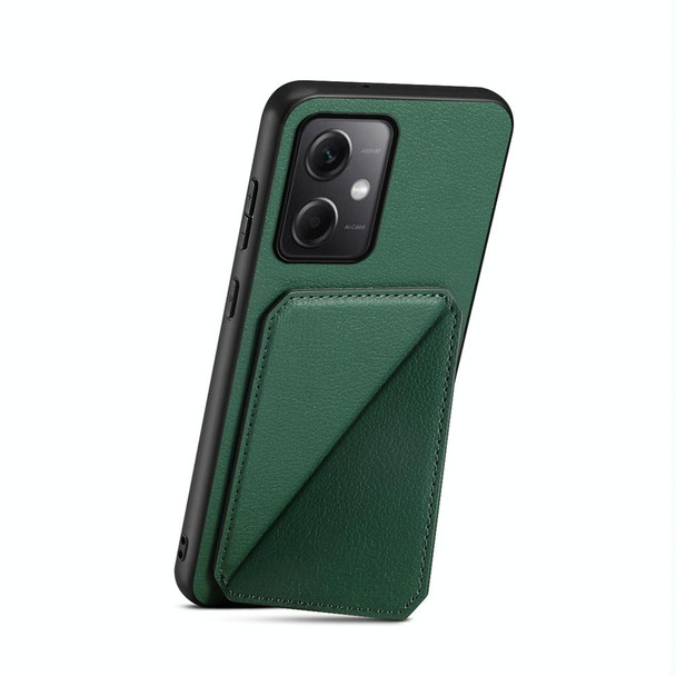 For Xiaomi Redmi Note 12 5G Global/Note 12R Pro D04 Calf Texture Dual Card Slot Holder Phone Case(Green)