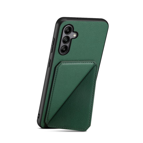 For Samsung Galaxy A05s D04 Calf Texture Dual Card Slot Holder Phone Case(Green)