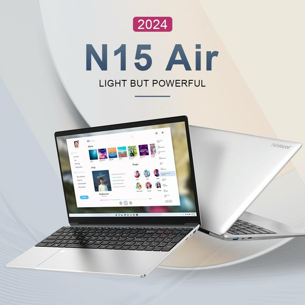 Ninkear N15 Air 15.6 inch Laptop, 16GB+512GB, Windows 11 Intel Celeron N95 Quad Core(EU Plug)
